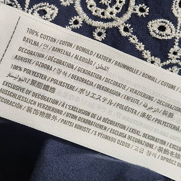 Abercrombie & Fitch vintage eyelet of shoulder top navy white small - Picture 10 of 10